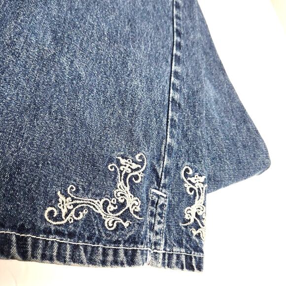 Jordache Vintage Jeans Metallic Embroidery Size 11 / 12 Boot Flare Hem Retro - Picture 11 of 16